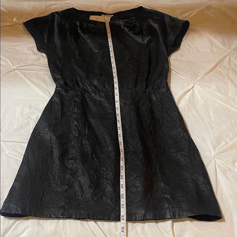 Zadig & Voltaire NWT FLAWED Rexa Black Crumpled 100% Leather Mini Dress - Picture 15 of 15